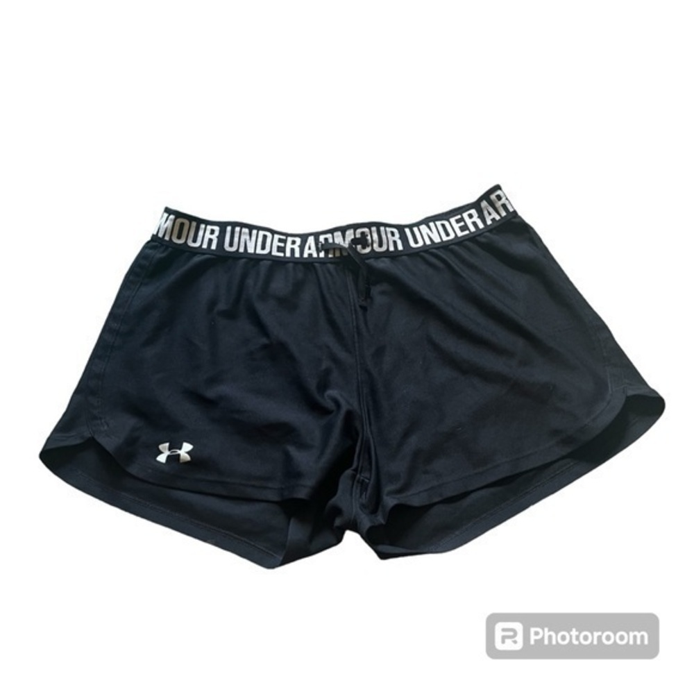 Under Armour Black Logo Waistband Running Shorts Women’s Small - Picture 2 of 7